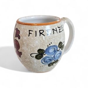 Vintage Deruta Firenze Mug Hand Painted Italian Pottery Signed Italy